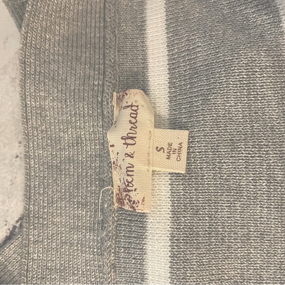 Heather Grey Striped Side Slit Maternity Midi Dress - Picture 7 of 7